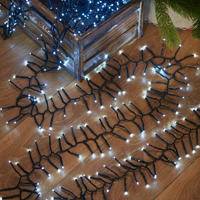 5.2m Indoor and Outdoor Battery Cluster Lights, 360 White LEDs