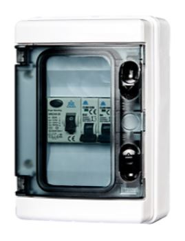 WCED plastic 4 way c/w 63A RCD 6+20A MCB