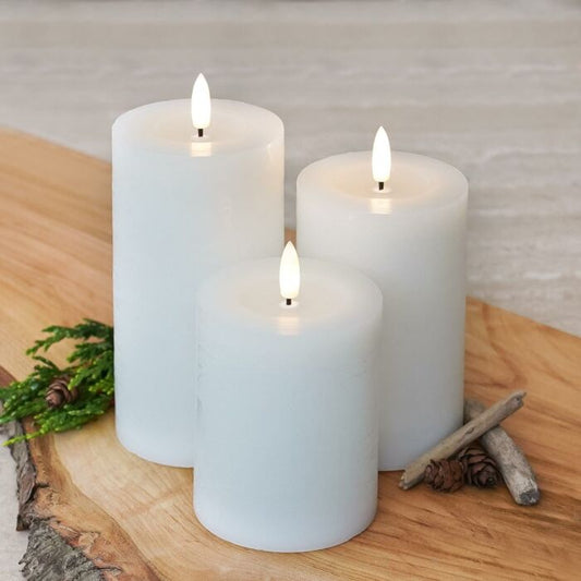 White Battery Real Wax Authentic Flame LED Candle, 3 Pack