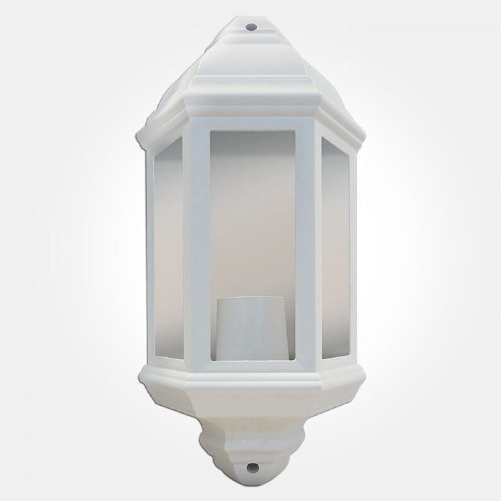 60W Max White Standard Polycarbonate Half Lantern - IP44