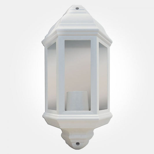 60W Max White Standard Polycarbonate Half Lantern - IP44