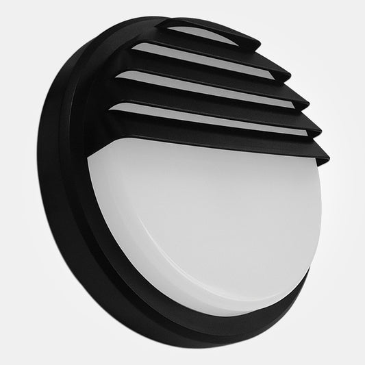 Black/Louvered Trim LED Ceiling/Wall Fitting - IP54/IK08