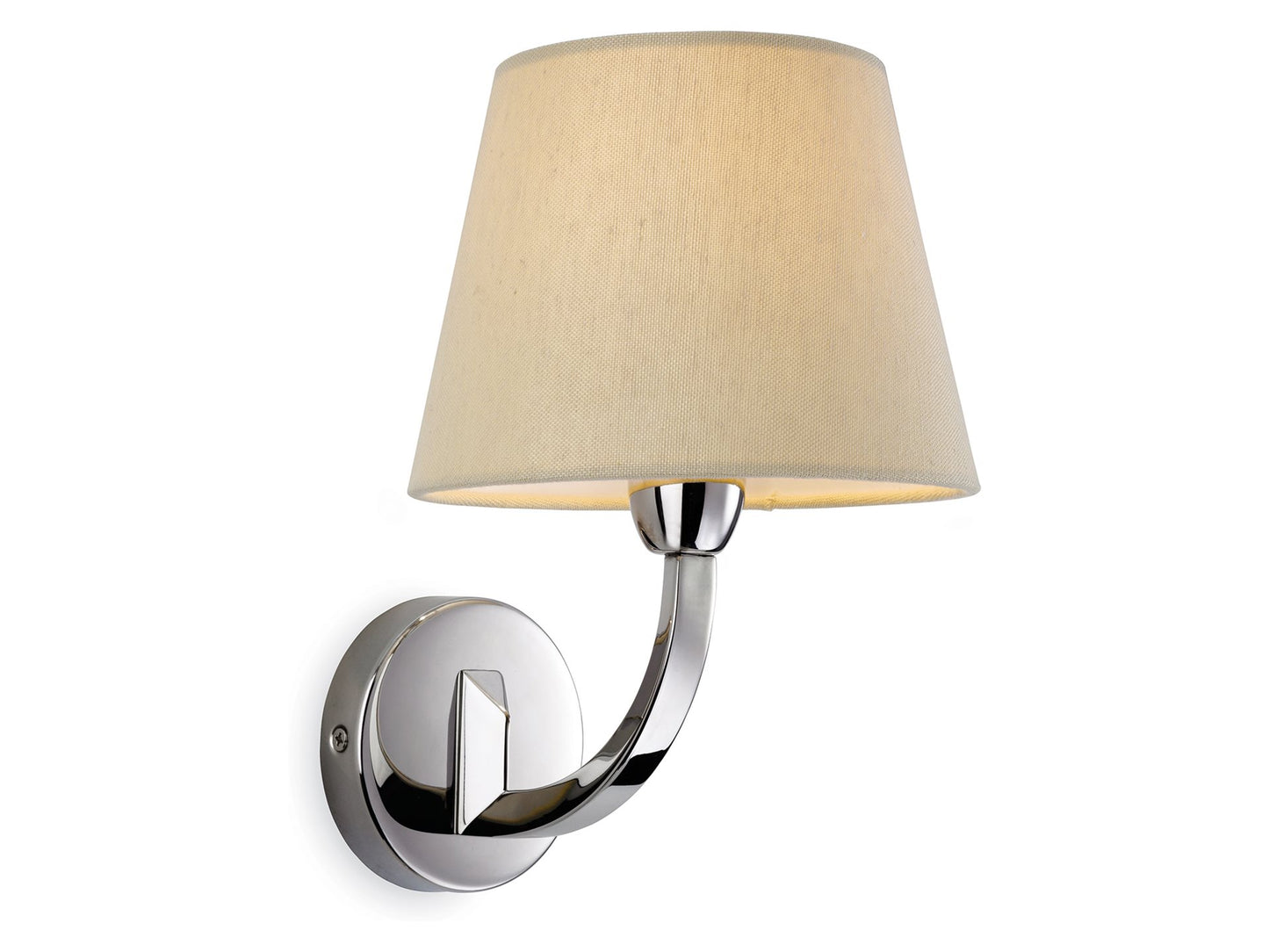 Fairmont Single WallPolished Stainless Steel with Cream Linen Shade