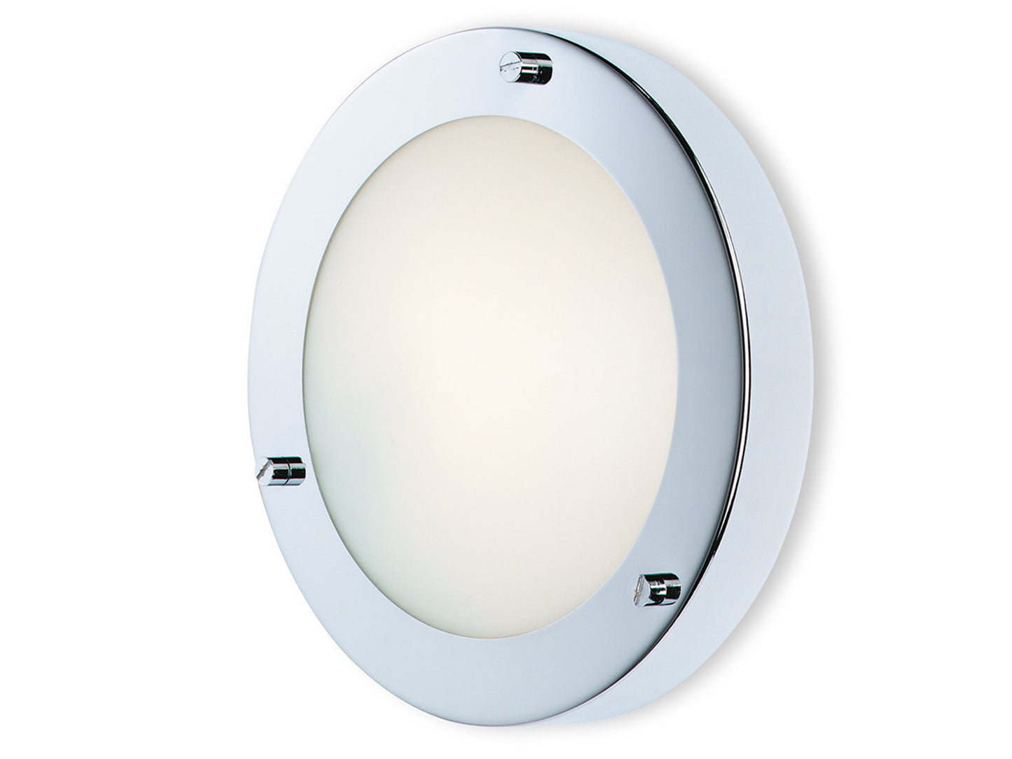 Rondo Wall/Flush Ceiling Fitting Chrome with Opal Glass