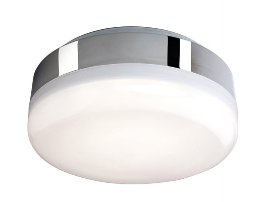 Mini Hydro LED Flush Ceiling Fitting Chrome with White Polycarbonate Diffuser