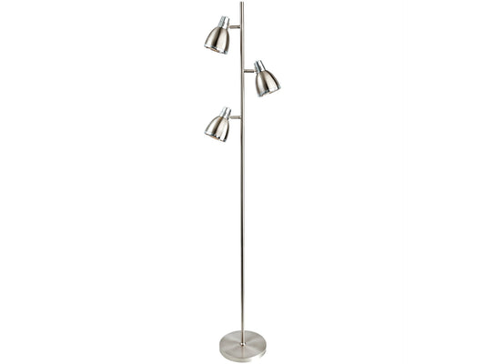 Vogue Floor Lamp Brushed Steel with Chrome