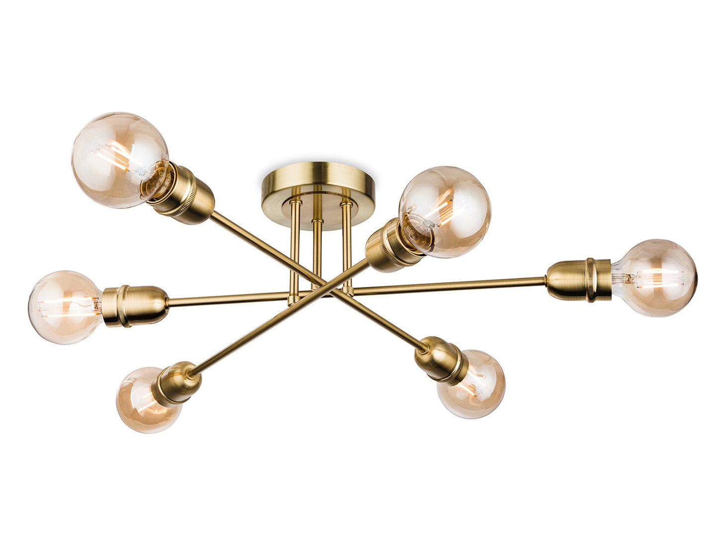Trident Flush Ceiling Fitting Brushed Brass