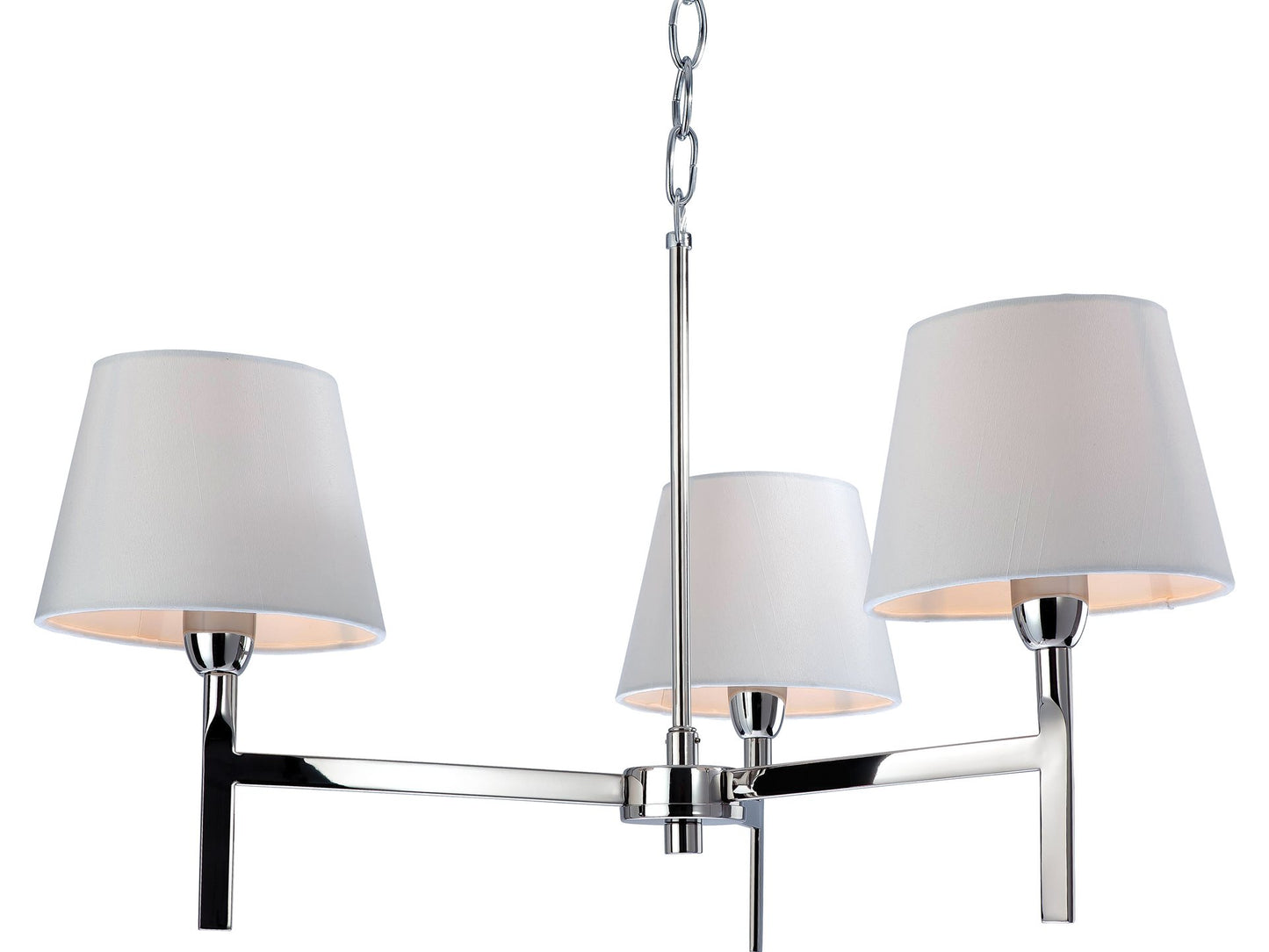 Transition 3 Light Fitting Polished Stainless Steel with Cream Shades