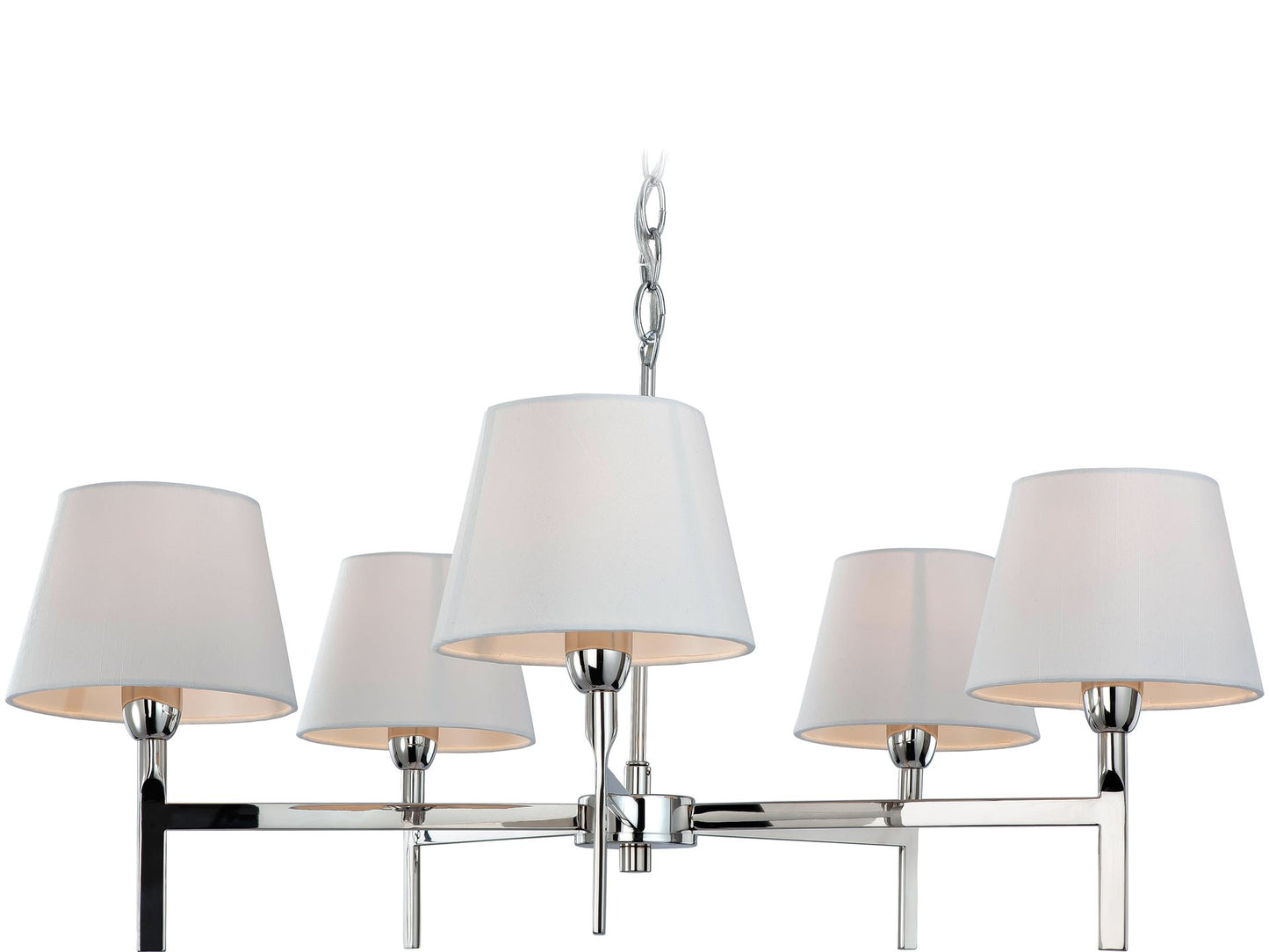 Transition 5 Light Fitting Polished Stainless Steel with Cream Shades