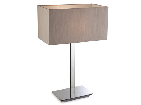 Prince Table LampPolished Stainless Steel with Oyster Shade
