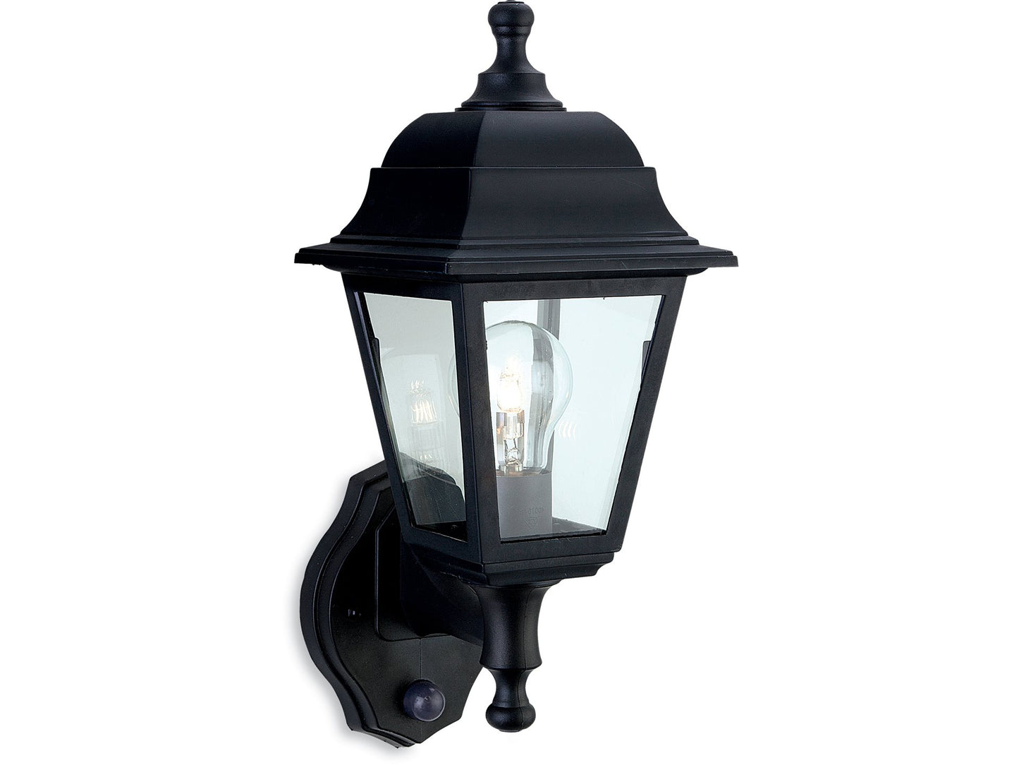 Oslo Resin Lantern - Uplight with PIR Black