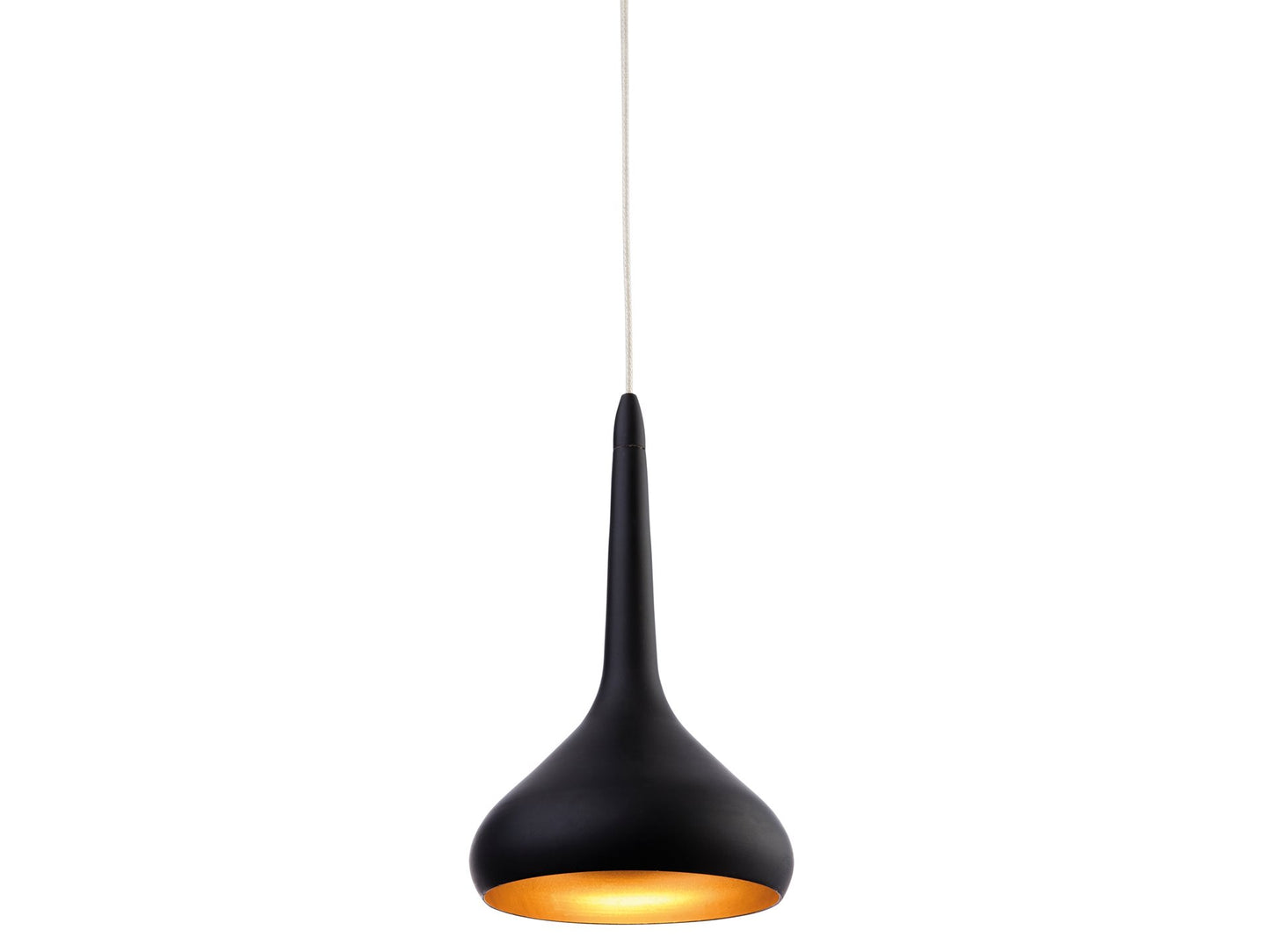 Bar LED Pendant Black with Gold Inside