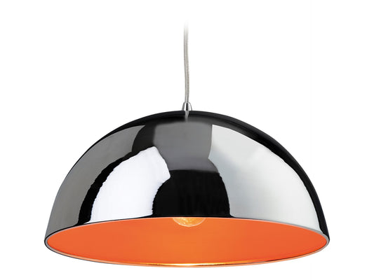 Bistro PendantChrome with Orange Inside