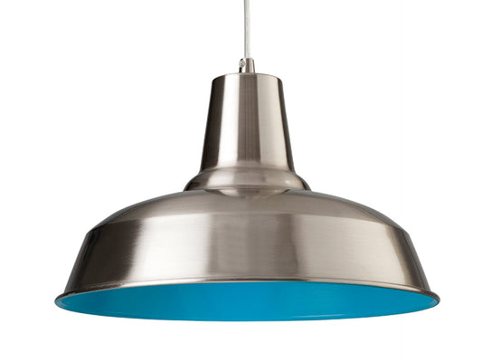 Smart PendantBrushed Steel with Blue Inside