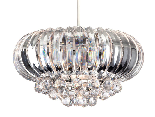 Crown Easy-Fit Pendant Chrome with Clear Acrylic