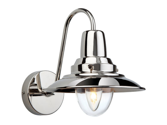 Fisherman Wall Light Chrome with Clear Glass