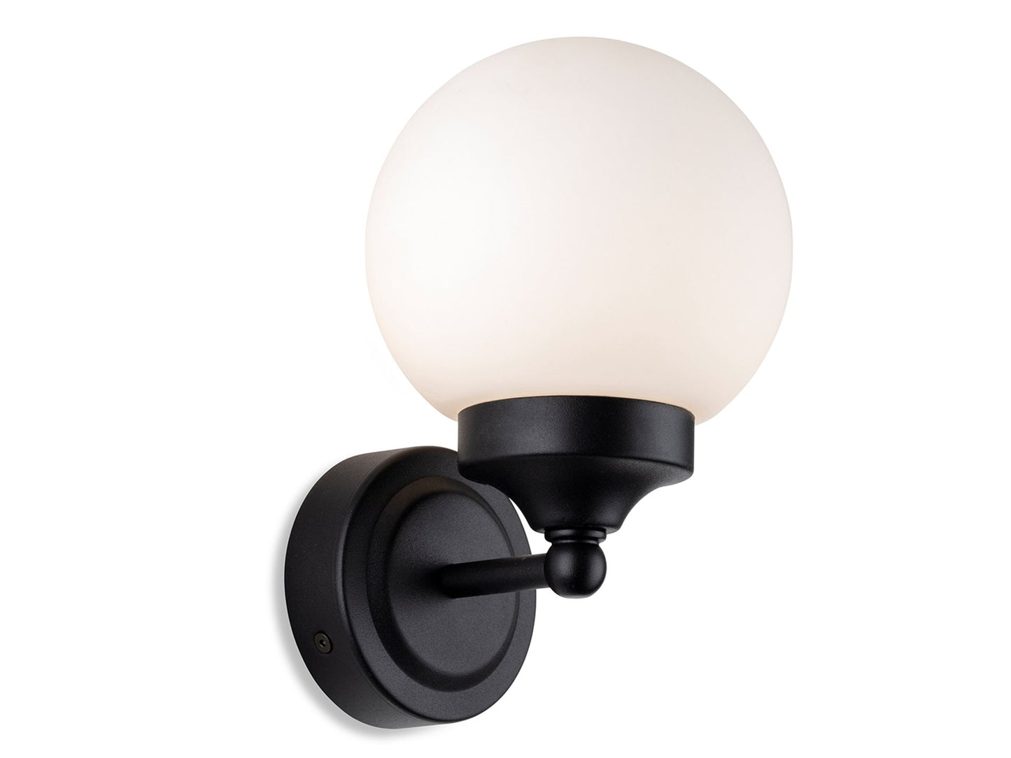 Louis Wall LightBlack with Opal White Glass
