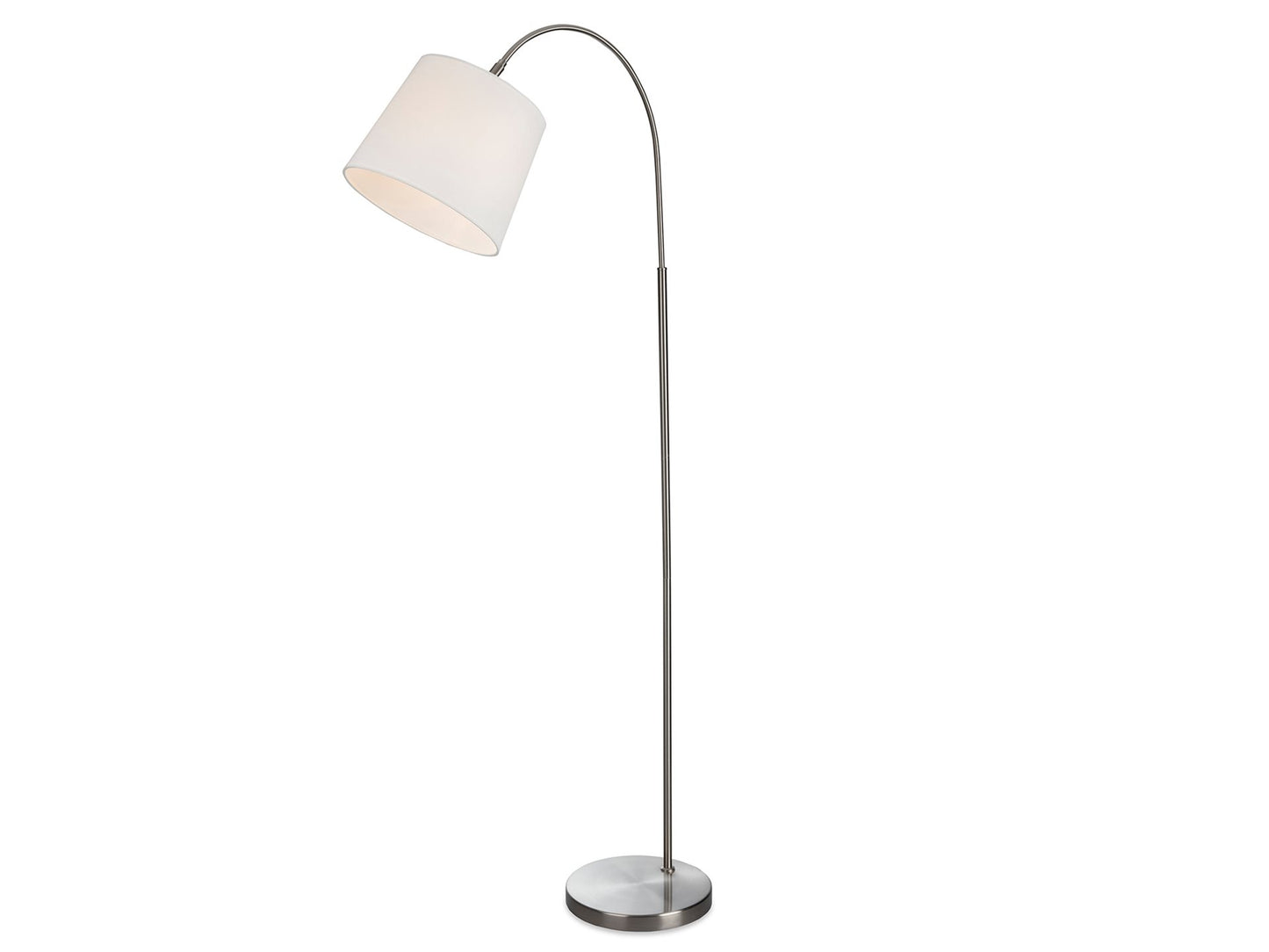 Tower Floor Lamp Brushed Steel with Cream Shade