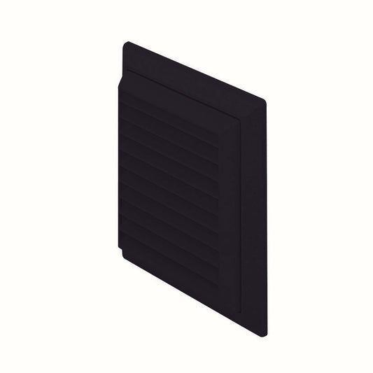 100mm Louvered Grille Rect Black - 4904BK