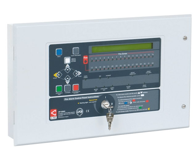 C-TEC XFP510-32 XFP Repeater panel, 32 zones (all protocols). Max. 2 x 7Ah batteries