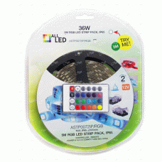 StripPack RGB BLISTER PACK 7.2W/M 5 METER LED STRIP PACK, RGB, IP65, INCLUDES DRIVER