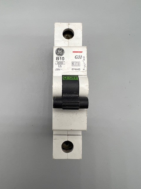 General Electric GE B10 G31 Single Pole MCB 10 Amp