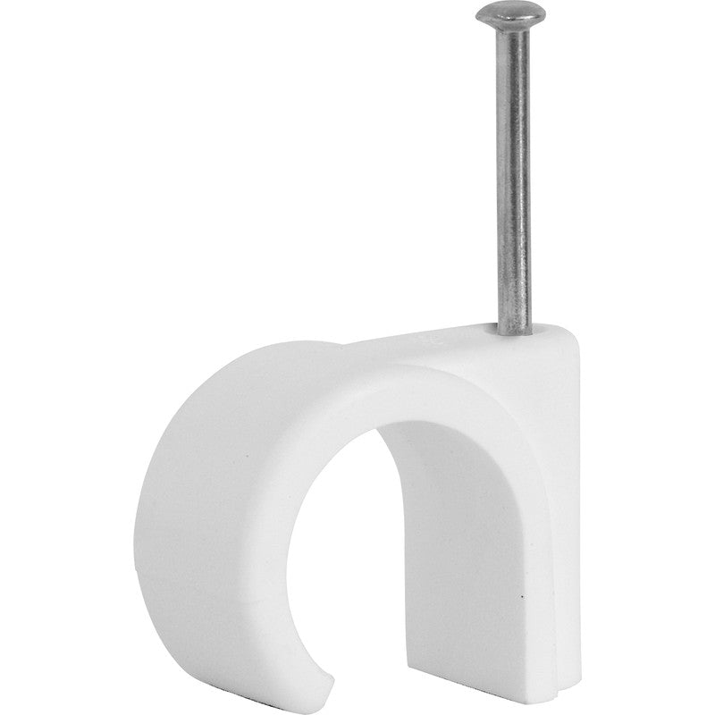 Round Cable Clips 3-5mm White (PK100) - CCR3-5W100