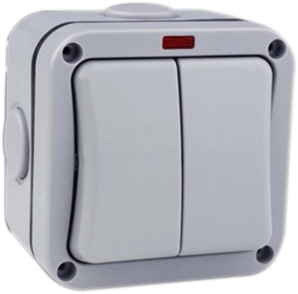 2 Gang 2 Way 20A IP66 Weatherproof Switch - DWPL22