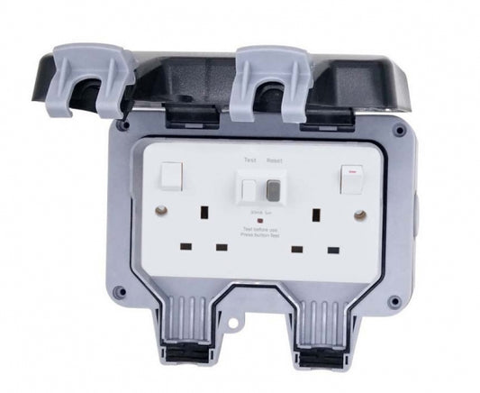 2 Gang 13A RCD Switched IP66 Weatherproof Socket Active - DWPS2RCD