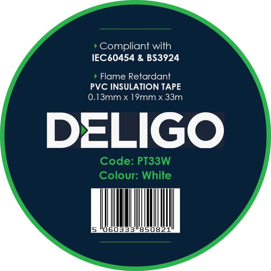 19mm x 33m PVC Insulation Tape White – PT33W