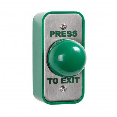 Press To Exit Architrave Green Dome Button - EBGB/AP/PTE