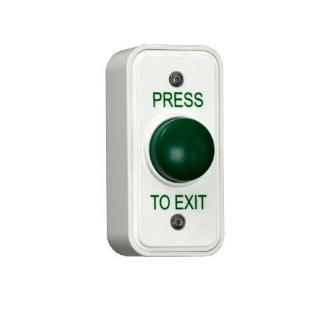 Press To Exit Architrave Green Dome Button - EBGB05P/PTE/W