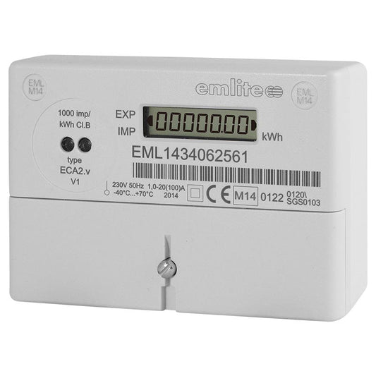 Emlite Single Phase Digital kWh Meter (100A Direct Connected) - ECA2-MID-IMPORT