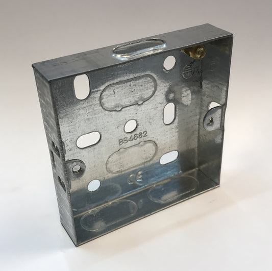 1 Gang x 16mm Deep Galvanised Metal Back Box - FL-SB116