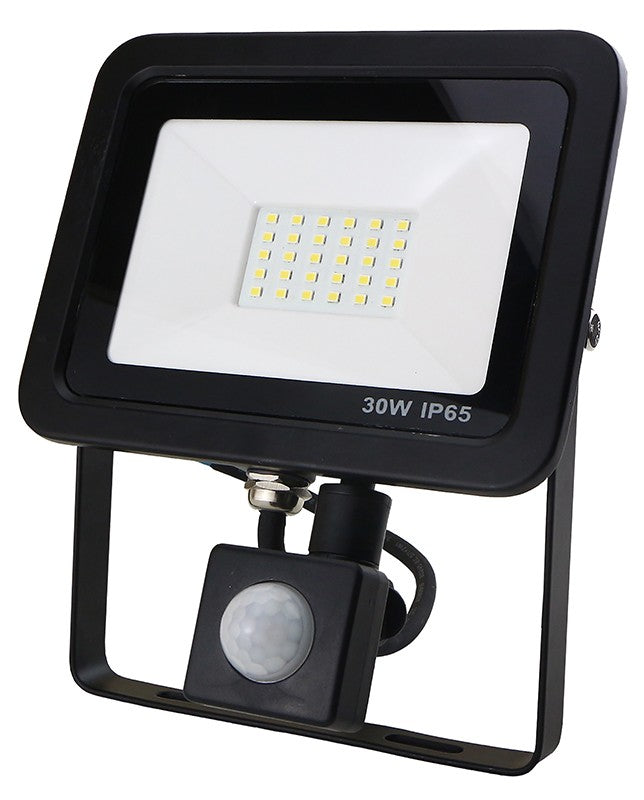 50W SMD AC Floodlight PIR - 3100k - Black