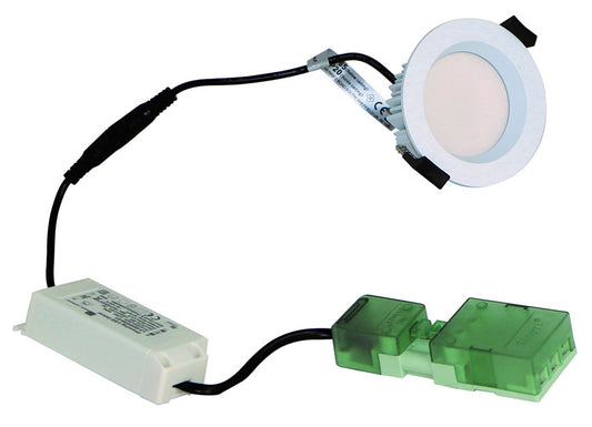 F/Rated 8W Downlight Recessed Diffuser IP65 White Dimm 5000K