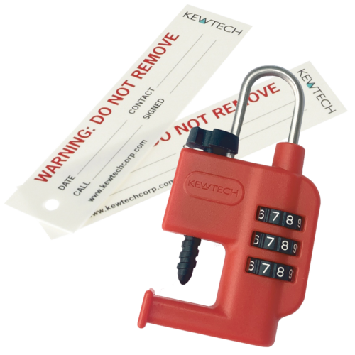 Combination Lock off device for fused spur inc 2 x warning tags