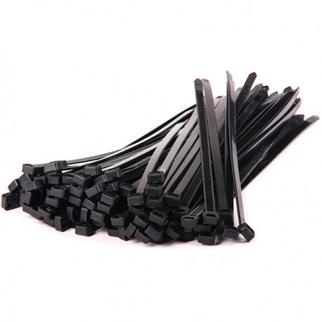 200mm x 4.8mm Black Cable Tie, Pack of 100 - HFC200-BLK