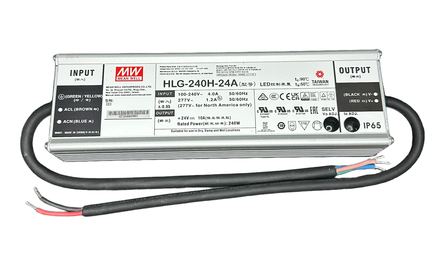 240W CONSTANT VOLTAGE IP67 24V LED DRIVER (MEANWELL 5 YEAR)