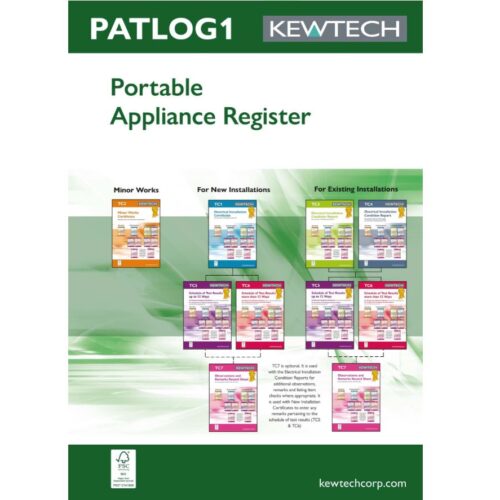 PAT Test A4 log book includes 40 pages & 1 cert for multiple site