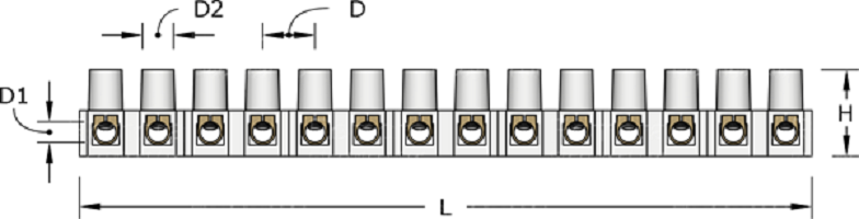 15 Amp Polyethylene Connector Strip - 12WSC15A