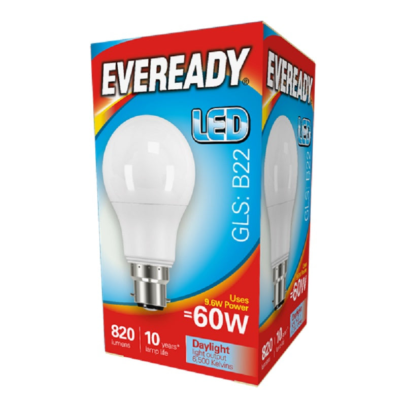Eveready 9.6watt BC Daylight GLS Lamp 6500k - S13623