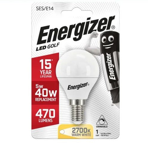 Energizer LED Golf 6.5W 470LM Opal E14 (SES) Warm White Dimmable - S8842