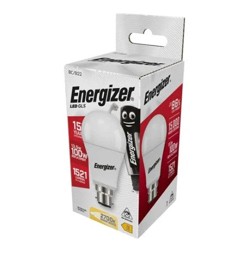 Energizer LED GLS B22 (BC) 1,521lm 13.5W 2,700K (Warm White) - S8865