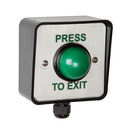 Press To Exit Weatherproof Green Dome Button - WP-EBGBWC02/PTE