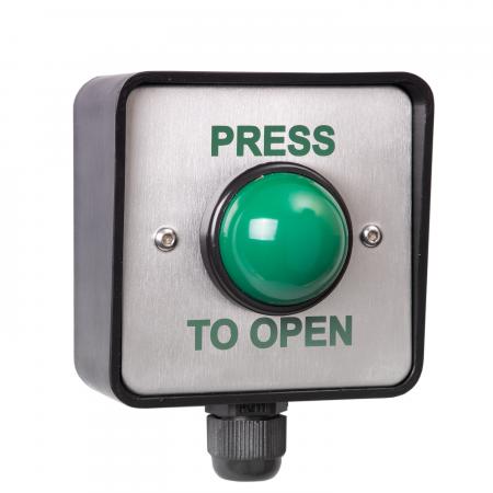 Press To Open Weatherproof Green Dome Button - WP-EBGBWC02/PTO