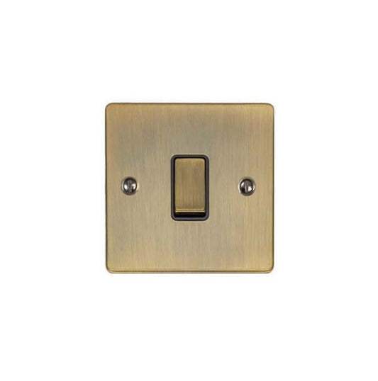 Antique Brass 1 Gang 20A DP Switch with Black Trim - EN20ADPSWABB