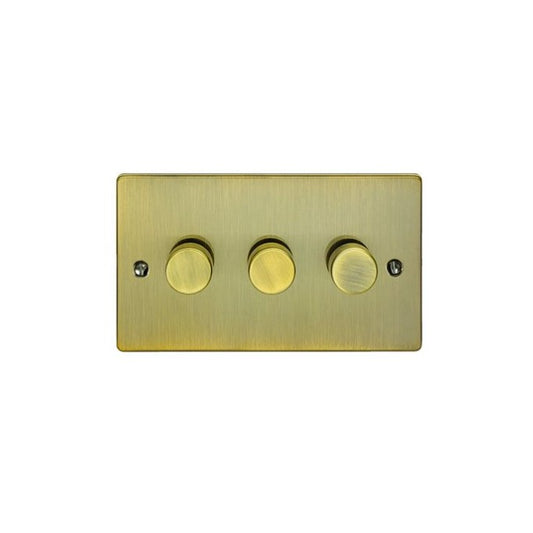 Antique Brass 3 Gang 440W LED Dimmer Switch - EN3DLEDABB