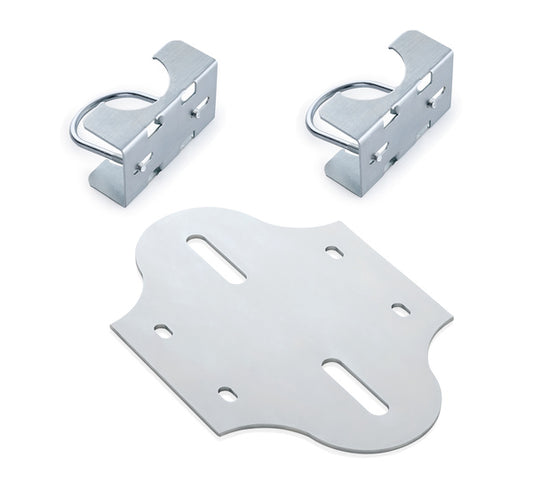 Scaffold pole bracket kit to carry 1 x LED floodlight