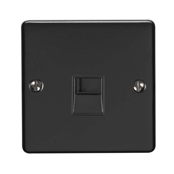 1 GANG MASTER TELEPHONE SOCKET MATT BLACK ENHANCE RANGE BLACK TRIM